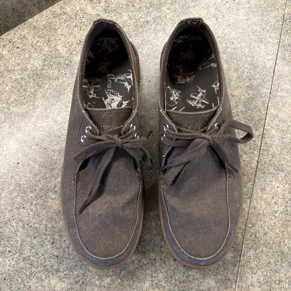 LL Bean Campside 2-Eye Brown Canvas Boat Shoe Loafers 505999 Men's Size 9.5M